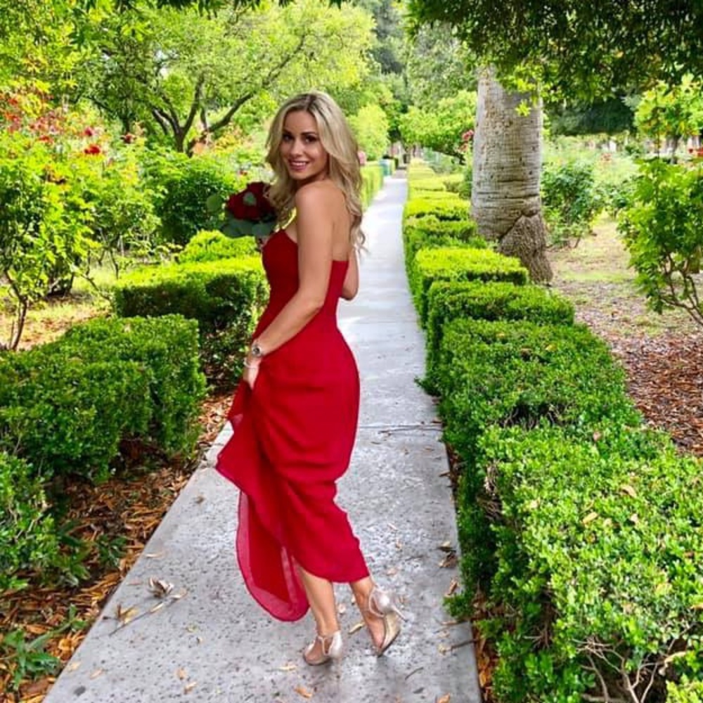 Red long gown